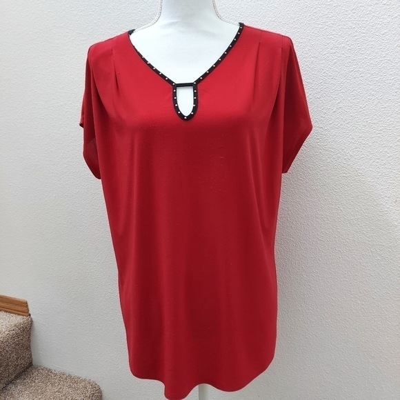 Ridge woman blouse Size Xl Red/black Hiding tummy. Formal.Casual Any season Gift - Picture 1 of 4
